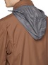 Detail View - Click To Enlarge - BRUNELLO CUCINELLI - Retractable hood water-repellent varsity jacket