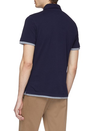 Back View - Click To Enlarge - BRUNELLO CUCINELLI - Layered cuff polo shirt