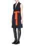 Figure View - Click To Enlarge - COMME MOI - Belted crepe sleeveless coat