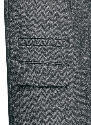 Detail View - Click To Enlarge - COMME MOI - Herringbone wool blend long vest