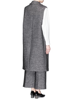 Back View - Click To Enlarge - COMME MOI - Herringbone wool blend long vest