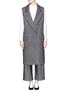 Main View - Click To Enlarge - COMME MOI - Herringbone wool blend long vest