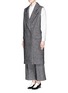 Figure View - Click To Enlarge - COMME MOI - Herringbone wool blend long vest