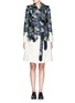 Main View - Click To Enlarge - COMME MOI - Abstract print piqué trench coat