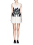 Main View - Click To Enlarge - COMME MOI - Abstract print piqué V-neck dress