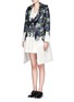 Figure View - Click To Enlarge - COMME MOI - Abstract print piqué V-neck dress