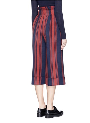 Back View - Click To Enlarge - COMME MOI - Stripe wide leg cotton twill culottes
