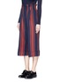 Front View - Click To Enlarge - COMME MOI - Stripe wide leg cotton twill culottes