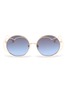 Main View - Click To Enlarge - FOR ART'S SAKE - 'Valentine' heart overlay metal round sunglasses