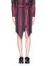 Main View - Click To Enlarge - COMME MOI - Stripe cutout front cotton twill skirt