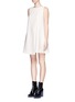 Front View - Click To Enlarge - COMME MOI - Pleat front crepe dress
