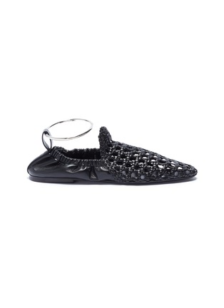 Main View - Click To Enlarge - JIL SANDER - Anklet open weave leather flats
