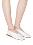 Figure View - Click To Enlarge - JIL SANDER - Anklet choked-up leather flats