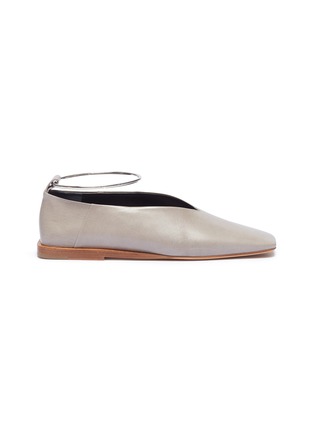 Main View - Click To Enlarge - JIL SANDER - Anklet choked-up leather flats