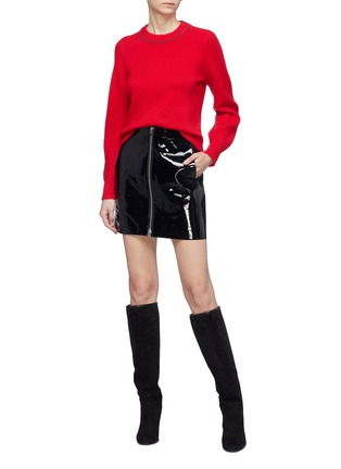 Figure View - Click To Enlarge - RAG & BONE - HEIDI' ZIP FRONT PATENT LEATHER SKIRT
