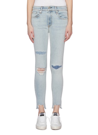 Main View - Click To Enlarge - RAG & BONE - Raw cuff ripped skinny jeans