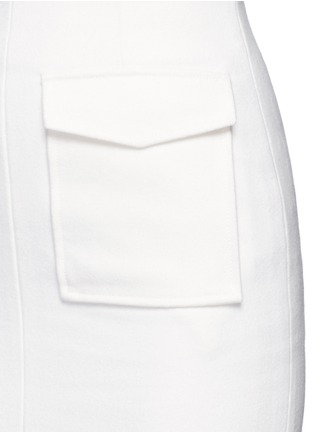 Detail View - Click To Enlarge - COMME MOI - Split front wool blend midi skirt