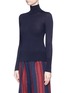 Front View - Click To Enlarge - COMME MOI - Wool-silk-cashmere turtleneck sweater