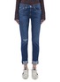 Main View - Click To Enlarge - RAG & BONE - 'Dre' ripped knee raw edge roll cuff jeans