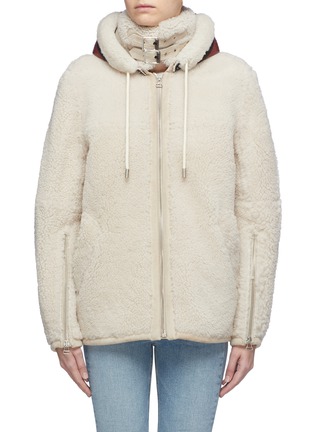 Main View - Click To Enlarge - RAG & BONE - 'Ashlee' detachable hood lambskin shearling coat