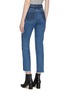 Back View - Click To Enlarge - RAG & BONE - 'Evelyn' colourblock patchwork split raw cuff jeans