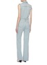 Back View - Click To Enlarge - CURRENT/ELLIOTT - 'The Zenith' belted button front sleeveless denim jumpsuit