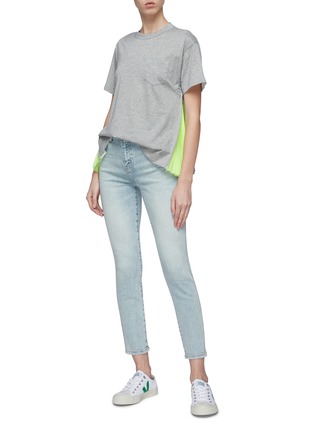 Figure View - Click To Enlarge - CURRENT/ELLIOTT - 'The Caballo' contrast mock pocket skinny jeans