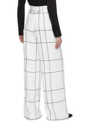 Back View - Click To Enlarge - EQUIPMENT - 'Berneen' windowpane check wide leg pants