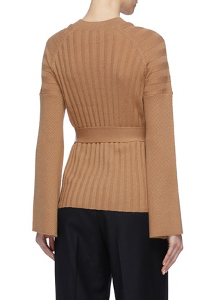 Back View - Click To Enlarge - EQUIPMENT - 'Dorsie' sash tie flared sleeve wool-cashmere sweater