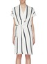 Main View - Click To Enlarge - EQUIPMENT - 'Leonce' side tie stripe wrap dress
