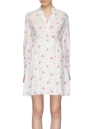 Main View - Click To Enlarge - EQUIPMENT - 'Allaire' leaf dot print silk wrap dress
