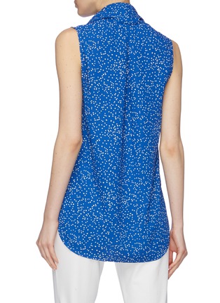 Back View - Click To Enlarge - EQUIPMENT - 'Cheyne' spot print high-low sleeveless blouse