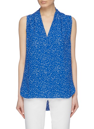 Main View - Click To Enlarge - EQUIPMENT - 'Cheyne' spot print high-low sleeveless blouse