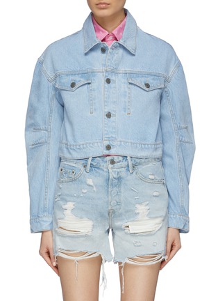 Main View - Click To Enlarge - GRLFRND - 'Lacy' cropped denim trucker jacket