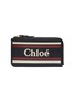 Main View - Click To Enlarge - CHLOÉ - 'Vick' logo stripe leather zip wallet