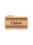 Main View - Click To Enlarge - CHLOÉ - 'Vick' logo stripe leather zip wallet