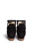 Back View - Click To Enlarge - ISABEL MARANT ÉTOILE - 'Bekett' suede high top wedge sneakers