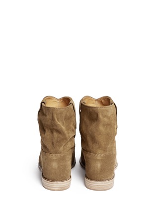 Back View - Click To Enlarge - ISABEL MARANT ÉTOILE - 'Crisi' ruche cuff suede ankle boots