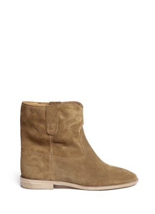 Main View - Click To Enlarge - ISABEL MARANT ÉTOILE - 'Crisi' ruche cuff suede ankle boots