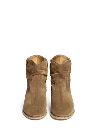 Figure View - Click To Enlarge - ISABEL MARANT ÉTOILE - 'Crisi' ruche cuff suede ankle boots