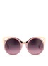 Main View - Click To Enlarge - LINDA FARROW DESIGNERS COLLECTION - x Erdem round acetate inlay metal cat eye sunglasses