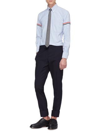 Figure View - Click To Enlarge - THOM BROWNE  - Stripe sleeve Oxford shirt