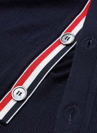  - THOM BROWNE  - Stripe sleeve wool cardigan