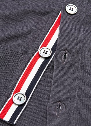  - THOM BROWNE  - Stripe sleeve wool cardigan
