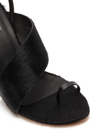 Detail View - Click To Enlarge - DRIES VAN NOTEN - Toe ring pony hair sandals
