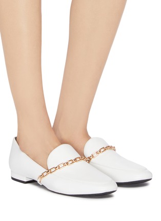 Figure View - Click To Enlarge - STELLA LUNA - Chain leather loafers