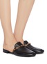 Figure View - Click To Enlarge - STELLA LUNA - Chain leather loafer slides