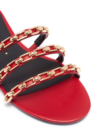 Detail View - Click To Enlarge - STELLA LUNA - Chain strappy leather slide sandals