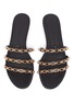 Detail View - Click To Enlarge - STELLA LUNA - Chain strappy leather slide sandals