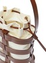 Detail View - Click To Enlarge - TRADEMARK - 'Hesse' caged leather canvas pouch bucket bag